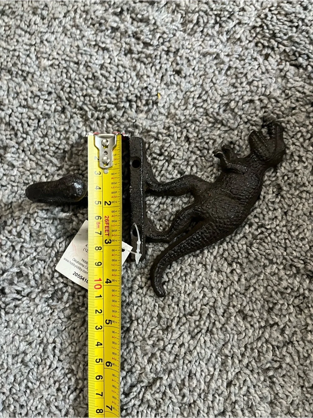 Hobby Lobby Black Dinosaur T-Rex Wall Hooks - Set of 2